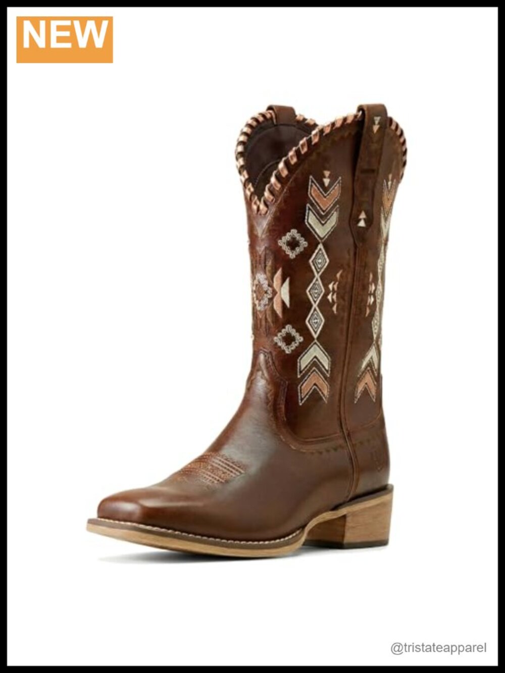 Faux Leather Square Toe Cowgirl Boots Pull On Mid Calf Western